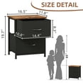 thumbnail image 6 of Eunos Small Nightstand for Bedroom with 2 Fabric Drawer, Black Bedside Table End Table for Closet, 6 of 6