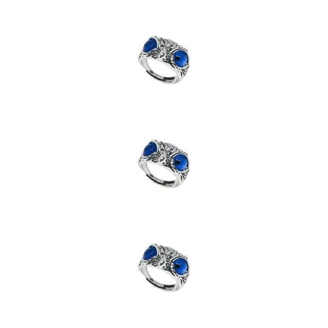 Qarigey Anillo De Búho De Ojo A Prueba De Herrumbre Hecho De Aleación Y Tamaño Ajustable No Es Fácil De Deformar Anillo De Ojo Fiesta Type1 NO1