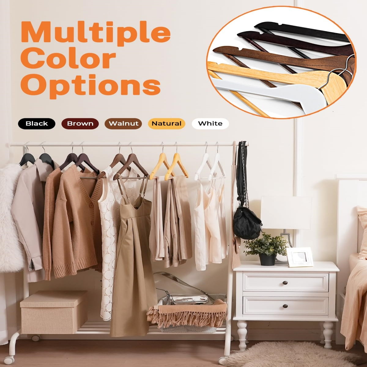 Cozymood Wood Hangers, Clothes Hangers, Wooden Hanger, Coat Hanger, 20 Pack, White