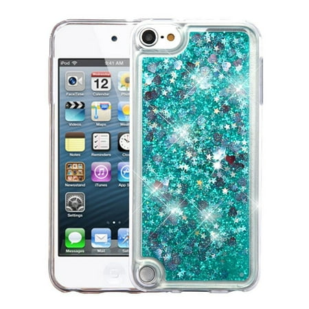 - Insten Quicksand Glitter Hard Plastic/Soft TPU Rubber Case Cover For Apple iPod Touch 5th Gen/6th Gen, Green
