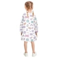thumbnail image 3 of Girls' long-sleeved dress Rainbow Alphabet Blocks Girls' A-line dress with ribbed cuffs Soft and comfortable, 3 of 6
