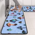 thumbnail image 2 of Kitchen Rugs Sets Of 2,Colorful Mushroom Pattern Light Blue Pattern Anti Fatigue Kitchen Mat Rugs Non Slip Washable,Decorative Kitchen Floor Mats for Kitchen,Sink,Laundry,17"x47"+17"x47", 2 of 5