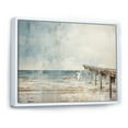 thumbnail image 2 of Designart "Minimalistic Beige Pier On The Horizon II" Coastal Pier Floater Framed Wall Art Living Room, 2 of 5
