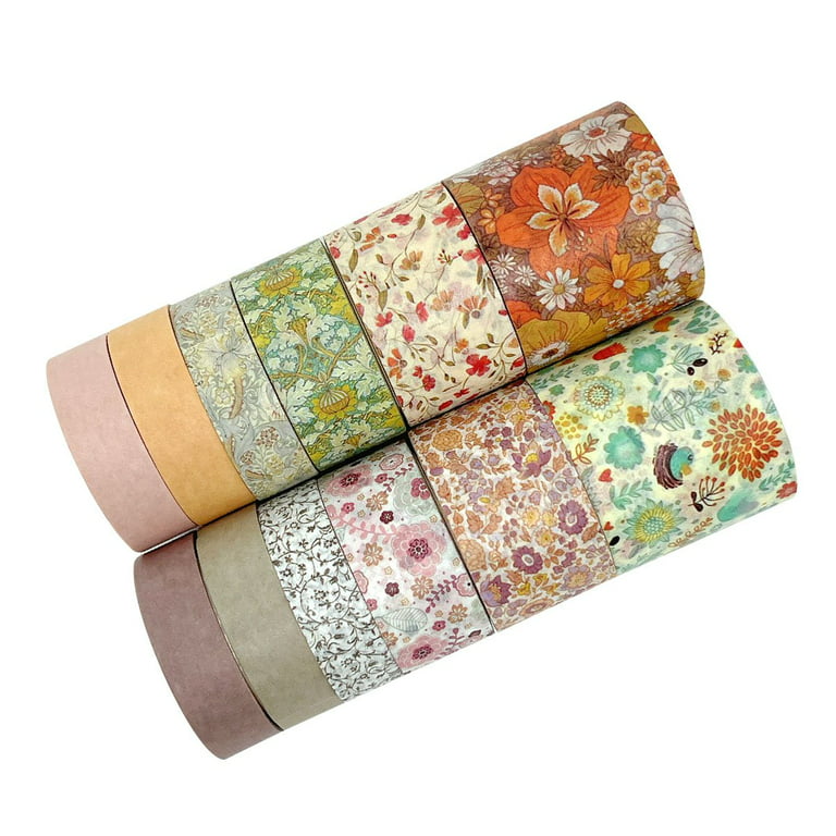 Washi Masking Tape Set of 24,Decorative Masking Tape Collection,Four Seasons Patterns for DIY Crafts,Gift Wrapping,Christmas Party Supplies (Mix)