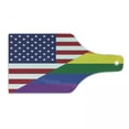 thumbnail image 1 of Pride Cutting Board, Conceptual Flag with American Pride Colors Activism Freedom Nationwide Celebration, Tempered Glass Cutting and Serving Board, Wine Bottle Shape, Multicolor, by Ambesonne, 1 of 1