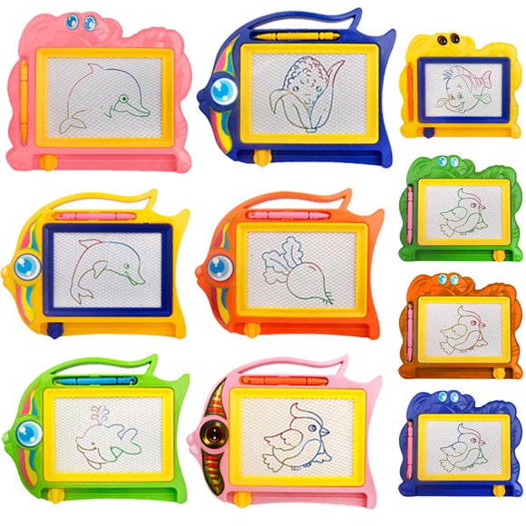 Ruiboury 10 Pcs Tapis de Dessin Magnétiques Mini Tapis de Gribouillage Jouet pour Récompenses de Classe et Fournitures de Fête