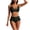 (New53)Black, variant on Women's Sexy Slim Fit Loose Solid Color Bikini with Chest Cushion No Steel Support Drawstring Split Swimsuit Set