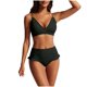 thumbnail image 2 of Tankini de moda para mujer, color sólido con cojín en el pecho y sin soporte de acero, traje de baño holgado con cordón dividido, traje de baño de dos piezas para mujer, trajes de baño tankini para mu, 2 of 6