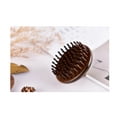 thumbnail image 4 of Tan mujiang Round Shape Tooth-Inserted Handheld Scalp Massager Brush Dimensions: 4.35 x 8.5 cm, 4 of 5