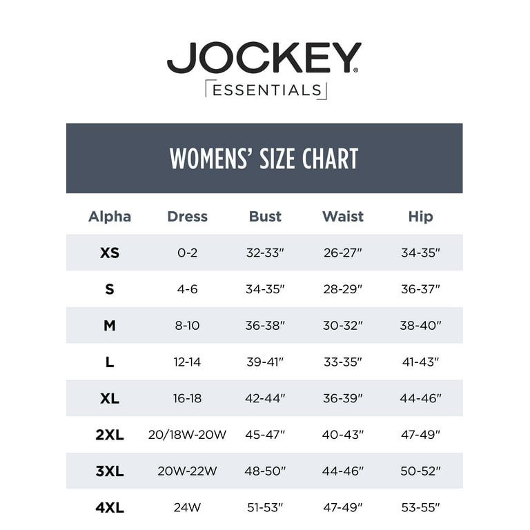 Mens Jockey Size Chart | escapeauthority.com
