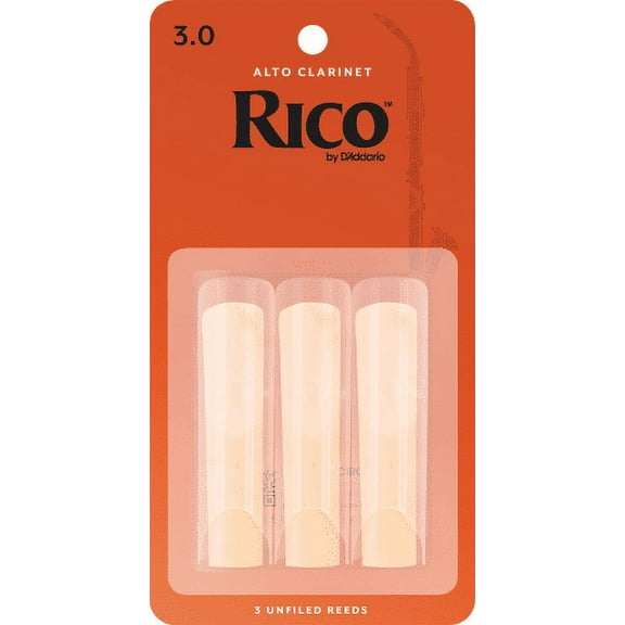 Rico by D'Addario Alto Clarinet Reeds, Strength 3, 3 Pack