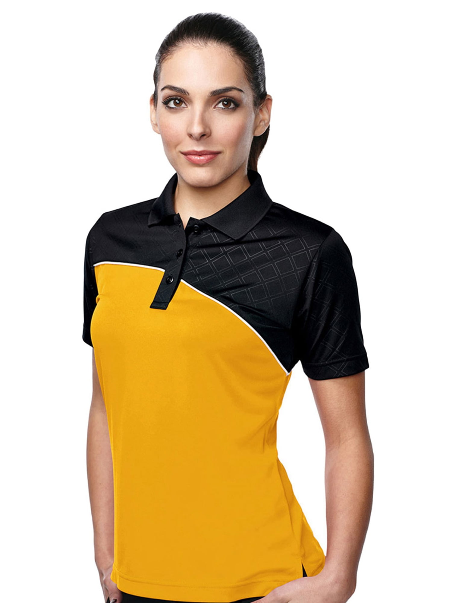 women's color block polo shirts