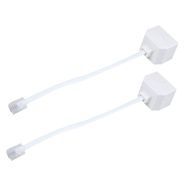 2X 6P2C RJ11 Macho A Hembra Dos Formas Telefono Divisor Convertidor Cable