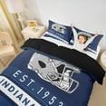 thumbnail image 2 of Erosebridal SIndianapolis Duvet Cover Twin,Navy Blue Green Stripes Bedding Sets Twin Size,Rugby Helmet Comforter Cover Twin,Stylish Living Room Decoration Reversible,3pcs（No Comforter）, 2 of 5