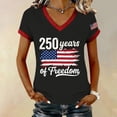 thumbnail image 2 of MEICHEN Usa 250th Anniversary Graphic Tee for Women Print V Neck T Shirt Casual Soft Short Sleeve Patriotic Top, 2 of 6