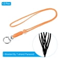 thumbnail image 3 of Uxcell 19" Paracord Lanyard Clasp Necklace Cord Strap Badge Holder, Orange 2 Pack, 3 of 5