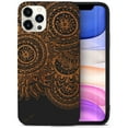 thumbnail image 1 of Case Yard Wooden Case for iPhone-11-Pro Soft TPU Silicone cover Slim Fit Shockproof Wood Protective Phone Cover for Girls Boys Men and Women Supports Wireless Charging Geo Henna Design, 1 of 7