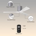 thumbnail image 5 of Matthews Fan Company IR3H-BN-MWH-60 Irene 60" Brushed Nickel Hugger Ceiling Fan with 3 Matte White Blades, Remote and Wall Control, Indoor/Outdoor Damp Rated, 5 of 6
