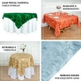 Efavormart 72"X72" Champagne 3D Leaf Petal Taffeta Fabric Table Overlay ...