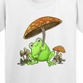 thumbnail image 4 of Inktastic Cute Frog and Mushroom Umbrella Youth T-Shirt, 4 of 5
