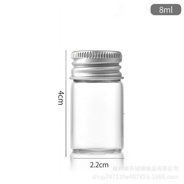 Botella de tubo con tapa de aluminio de 22 mm, botella de vidrio transparente, botella de azúcar hecha a mano, botella de embalaje de cordyceps con rosca, botella de medicina, botella de té de flores