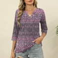 thumbnail image 2 of Ruimatai Women's Printed V-Neck 3/4 Sleeve T-Shirt Casual Comfortable Lightweight Fashion Tops for Spring Winter Daily Wear, 2 of 6