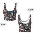 thumbnail image 5 of Fotbe Holiday Christmas Cookies Pattern Womens' Sports Bra Longline Wirefree Padded with Medium Support Sports Moisture-Wicking Workou Vest,Tank Top-, 5 of 9