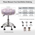 thumbnail image 6 of Renewold Round Stool Chair Covers 13"-15" Stretch Washable Stool Cushion Slipcover, 2 Count Breathable Bathroom Stool Chair Covers for Easter Home Decor, Easter Bunny Egg Polka Dot Purple, 6 of 6