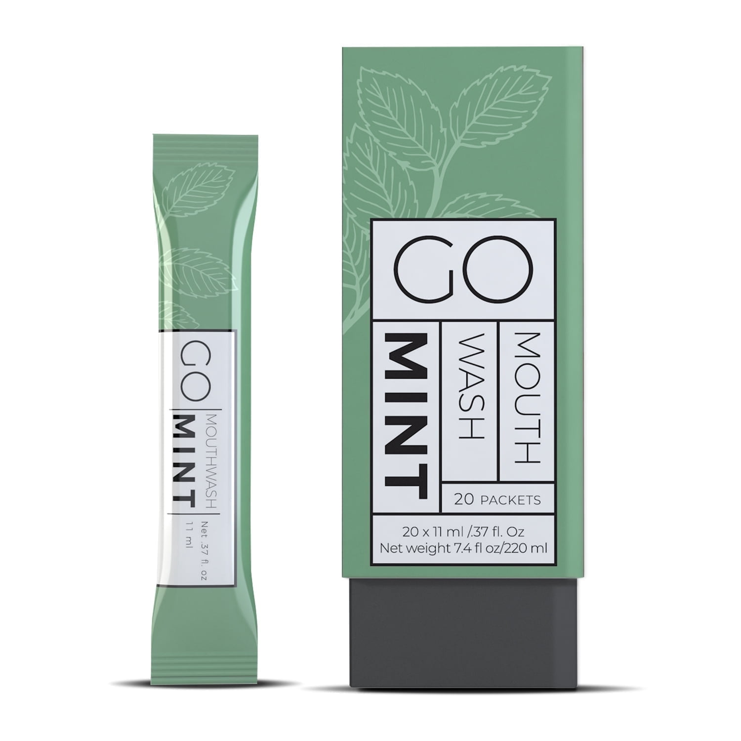 GO Mouthwash Travel Size Mint Oral Rinse Packets - 80 count