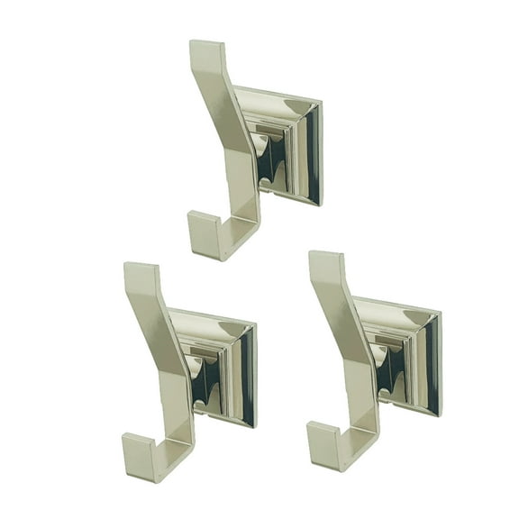 Kingston Brass BAHK6127PN Monarch 3-Piece Bathroom Robe Hook/Towel Hook, Polished Nickel