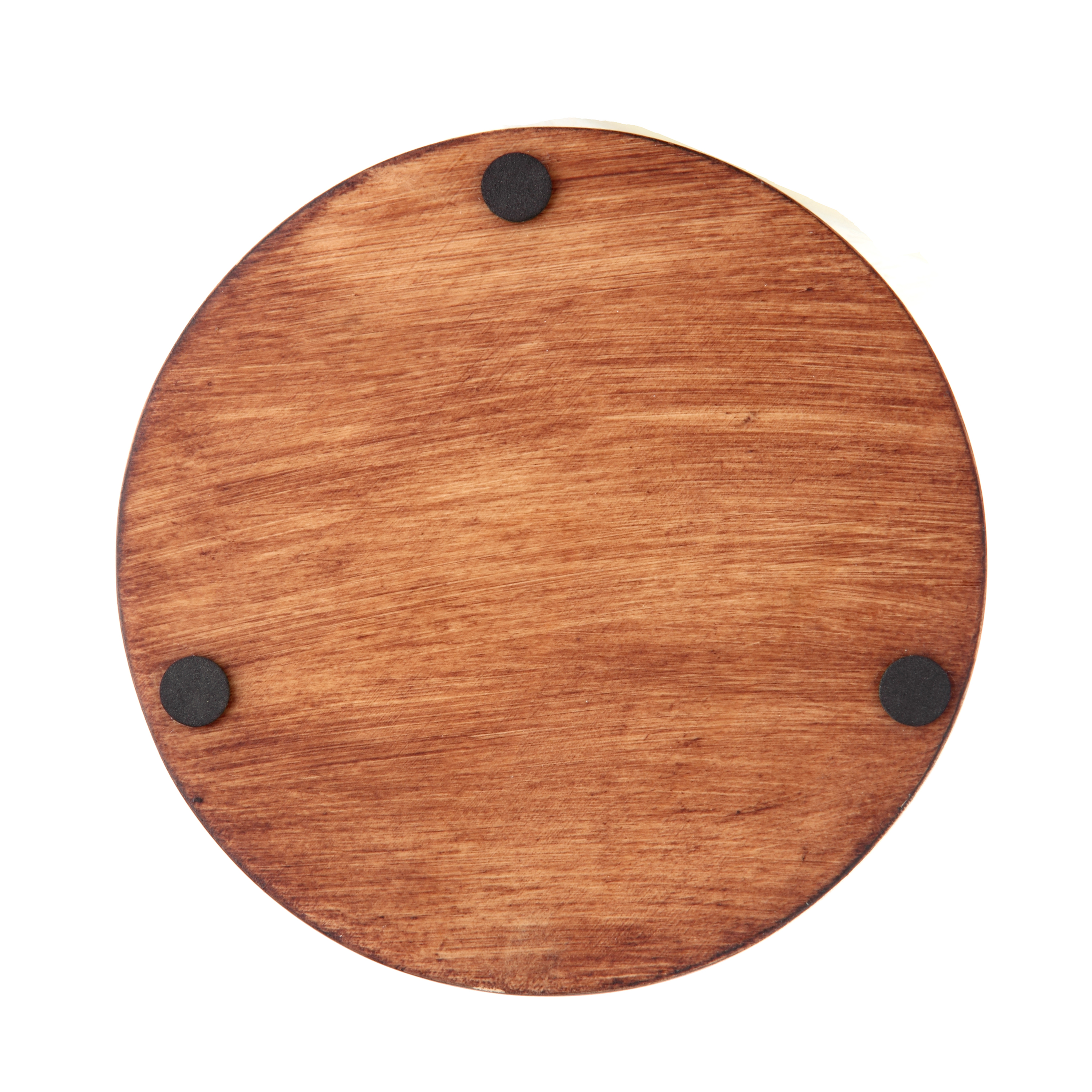 Better Homes & Gardens Brushed Metal & Brown Wood Medium Hurricane Candle Holder