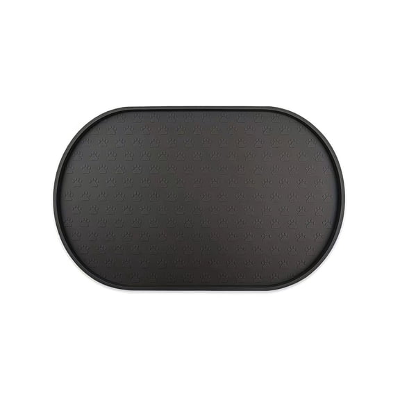 Pet Silicone Mat with Raised Edge, Paw Pattern Waterproof Non-Slip Mat for Dog & Cat Feeding, Easy to Clean and Anti Splash