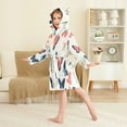 thumbnail image 4 of FORMRS Niños Bathrobe Unisex Hooded Robe Soft Plush Pajamas Sleepwear, Size 2-3T, Beige Butterflies, 4 of 7