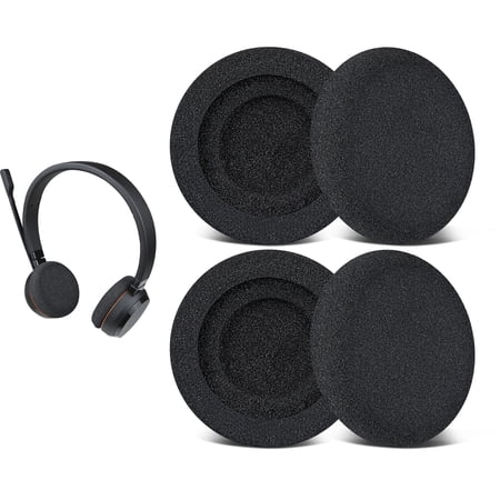 SOULWIT 4Pcs Replacement Earpads for Jabra Evolve 65(65UC/65MS), 20(20SE/20UC/20MS), 30(US/II), 40(UC/MS) Headsets, Soft and Durable Sponge Ear Pads Cushions with High-Density Foam - Black