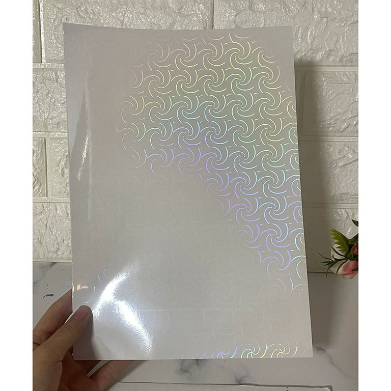 A4 Self Adhesive Vinyl Sheets Sparkling Holographic Glitter Effect