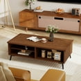 thumbnail image 2 of Costway 2-Tier Rectangular Center Table with Storage Shelves & Compartments for Living Room Brown, 2 of 10