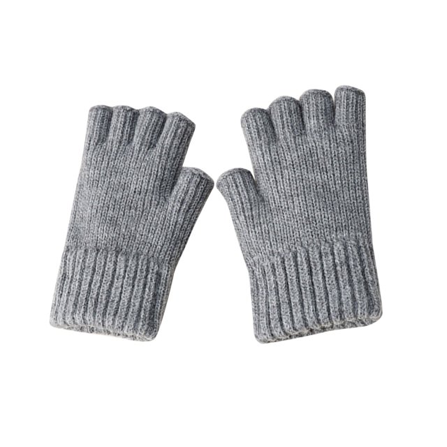 Gants à Demi-Doigts pour Femmes Automne et Hiver Épaissis Chauds et Froids Tricotés Gants Tricotés Exposés