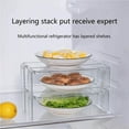 thumbnail image 2 of Double-Layer Kitchen Storage Rack Space Space Saving Plastic Vegetable Tray Stackable Storage Organizer for Bathroom Living Room, 2 of 9
