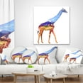 thumbnail image 4 of Designart Giraffe Double Exposure Illustration - Animal Throw Pillow - 18x18, 4 of 5