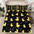 thumbnail image 2 of Manfei Cartoon Duck 4-Piece Full Size Sheets,Polka Dots Bed Sheets,Black Yellow Lightweight Sheet Sets,Animal Room Decorative, 2 of 7