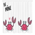 thumbnail image 2 of Ambesonne Saying Shower Curtain, Funky Crab Couple and Heart, 69"Wx75"L, Magenta Pale Pink Black, 2 of 4