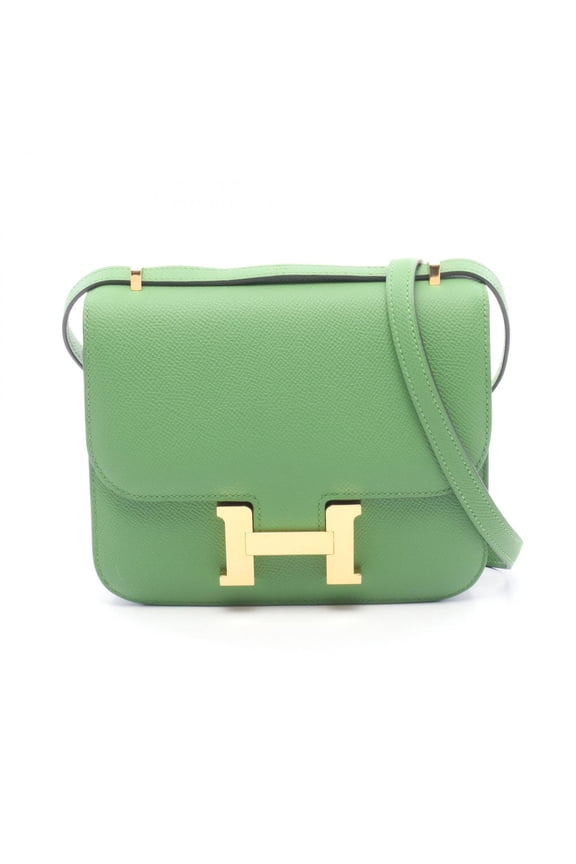 Pre-Owned Hermes Constance 3 Mini Shoulder Bag/Handbag, Leather, Veau Epsom, Women's, Green