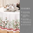 thumbnail image 3 of Home Fashions Winter Holiday Berry Bordered Tablecloth, Decorative Christmas Table Cover, 60" X 84", Oval, Multi Color, 3 of 6