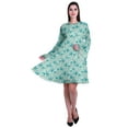 thumbnail image 2 of Moomaya Womens Long Sleeve Printed Knee Length Dress Flared Flowy Summer Dress, 2 of 6