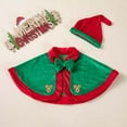 thumbnail image 5 of FYDUU Toddler Baby Girls Christmas Outfit Christmas Velvet Shawl Coat Hat Set Child Xmas Cape Party Dress With Hats Winter Baby Elegant Holiday Outfits Stylish Elegant, 5 of 5