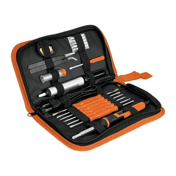 Kit soldadura electrónica con cautín de 25 W, temp regulable Truper  CAU-25ERK