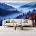 thumbnail image 2 of Wallpaper Misty Mountain Forest Landscape Autumn Foliage Layered Peel and Stick Wall Murals 69"H x 96"W Removable PVC Wall Paper Self-Adhesive Wall Paintings Art Decor for Bedroom Living Room, 2 of 7