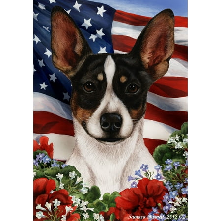 Rat Terrier Tri - Best of Breed  Patriotic I Garden