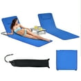 thumbnail image 2 of Costway 3-Piece Beach Lounge Chair Mat Set 2 Adjustable Lounge Chairs with Table Blue, 2 of 10