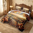 thumbnail image 3 of Erosebridal Pumpkin Harvest Quilt King 3 Pieces,Fall Rustic Cabin King Coverlet Set,Gold,1 Bedspread and 2 Pillowcases, 3 of 7